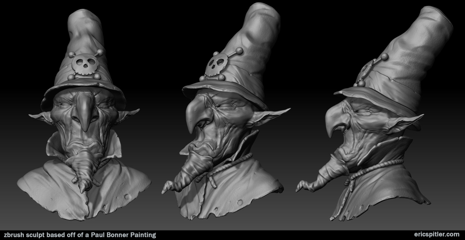 paul bonner 3d sculpt bw